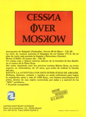 Cessna Over Moscow (UK) (1987) box cover back